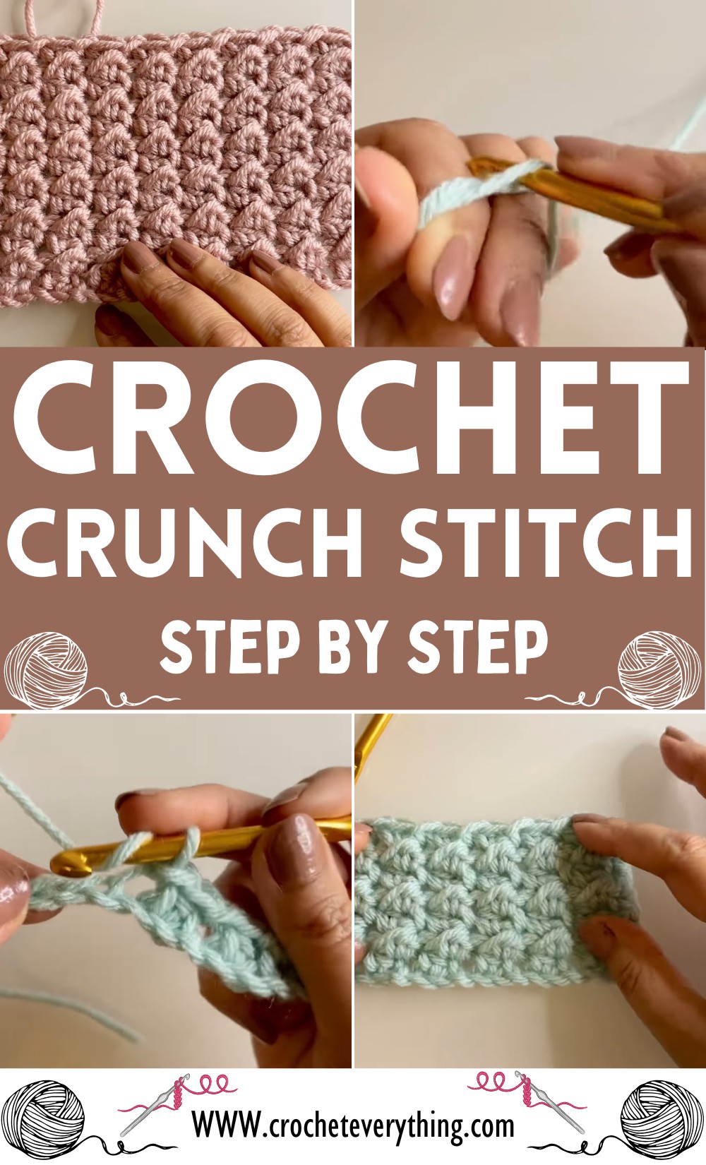 Crochet Crunch Stitch Guide Step By Step - Crochet Everything