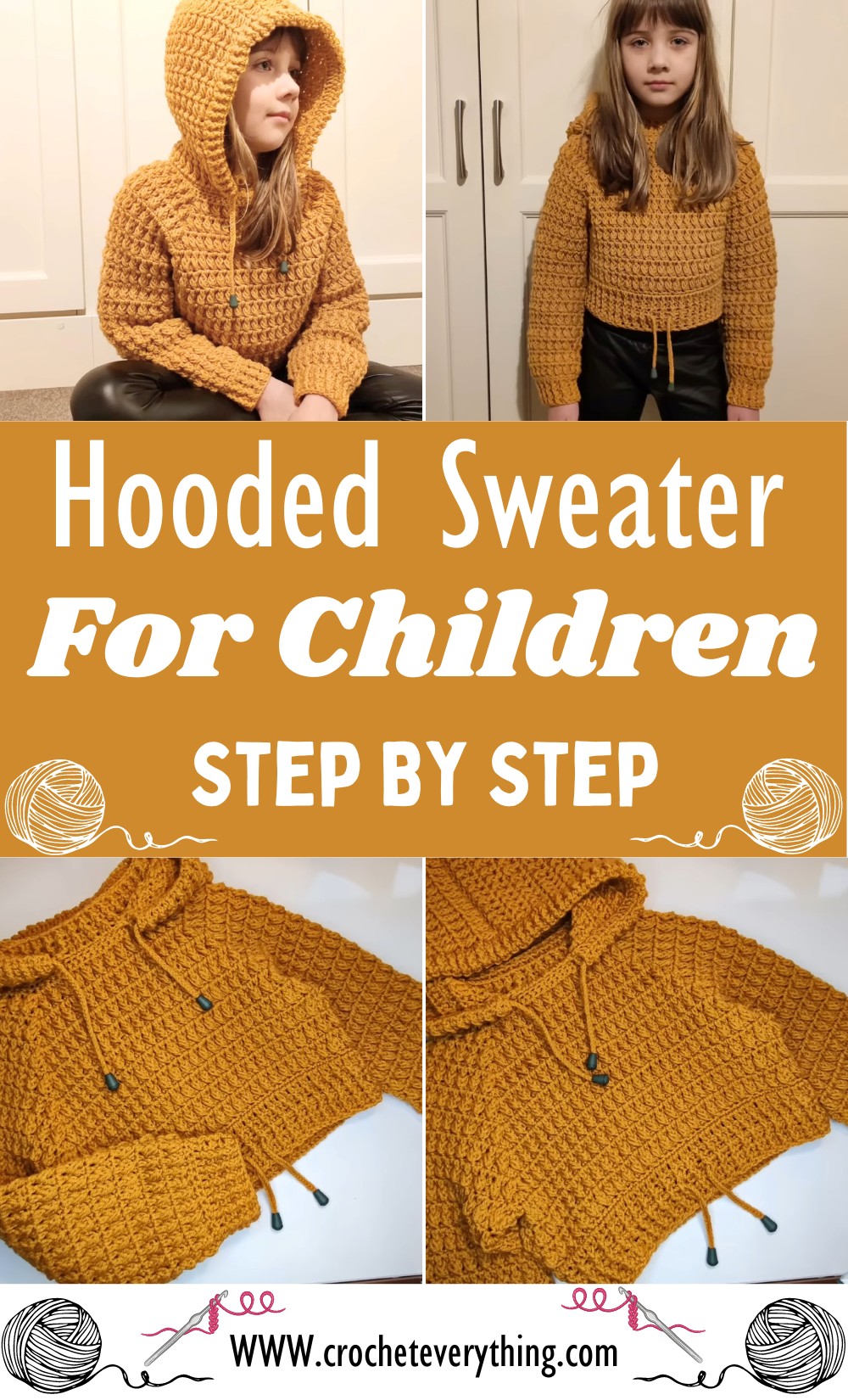 Crochet Hooded Sweater For Children