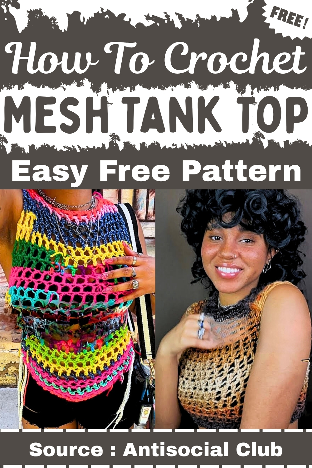 Crochet Mesh Tank Top Easy Free Pattern