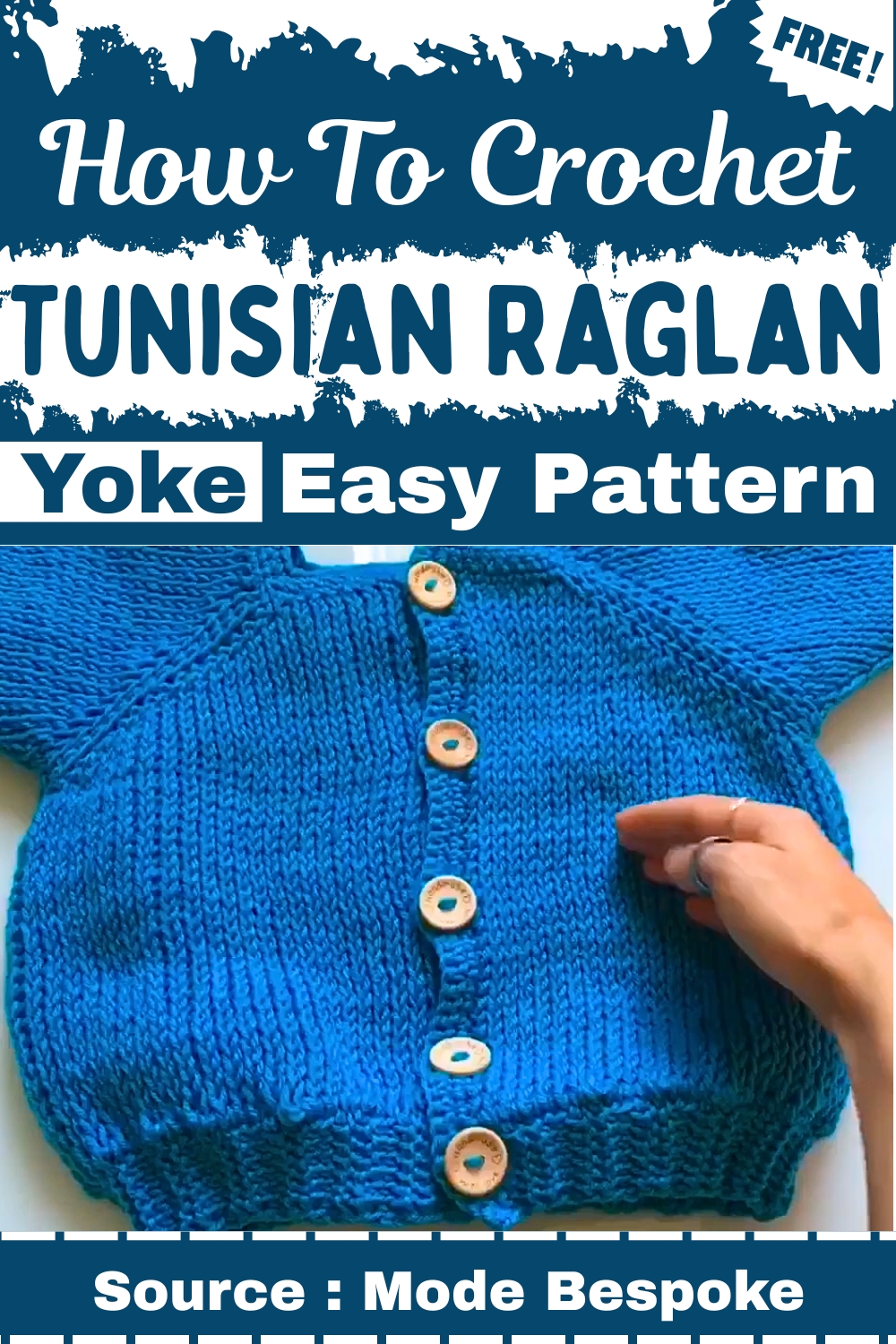 Crochet Tunisian Raglan Yoke Easy Pattern