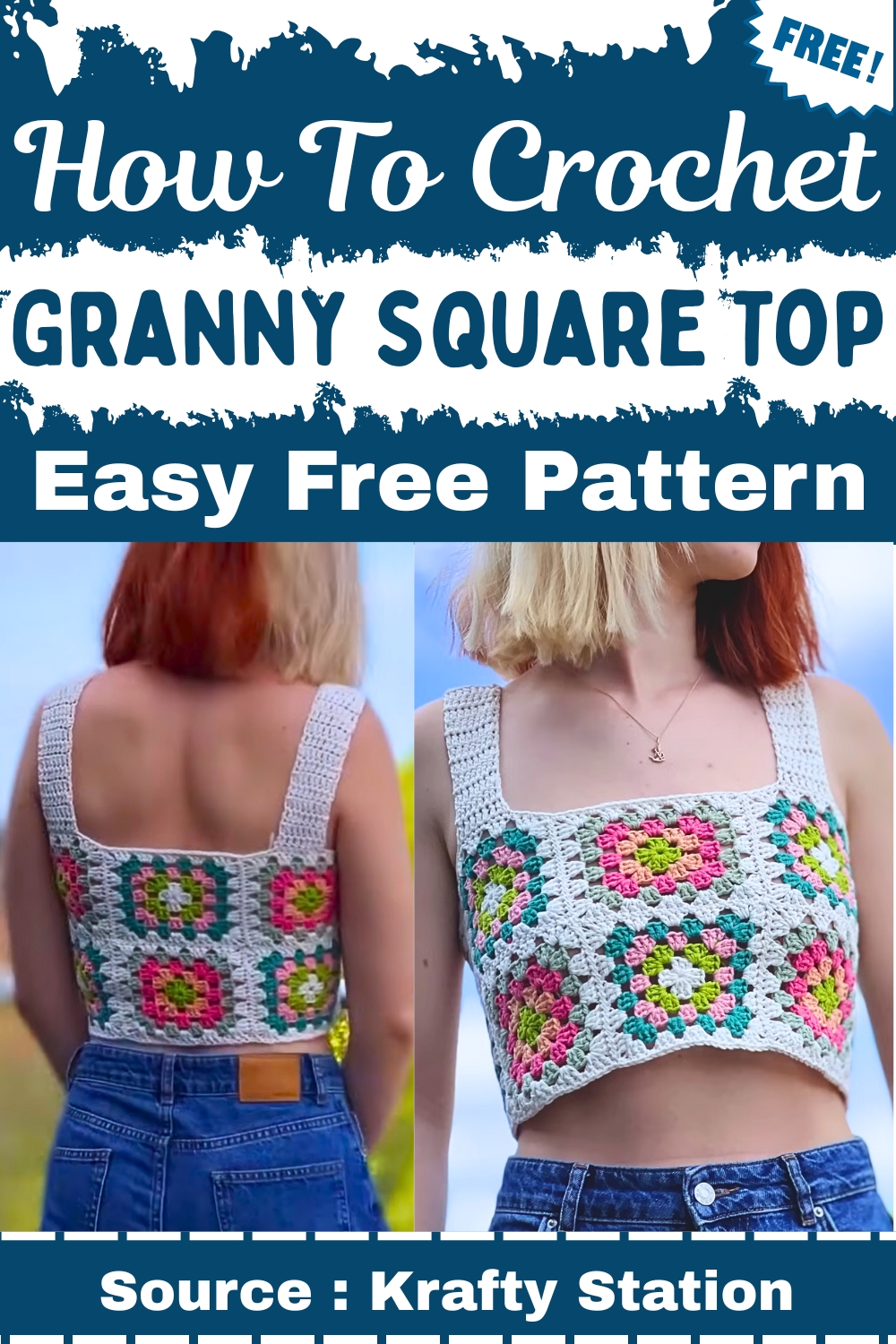 Crochet Granny Square Top Easy Free Pattern