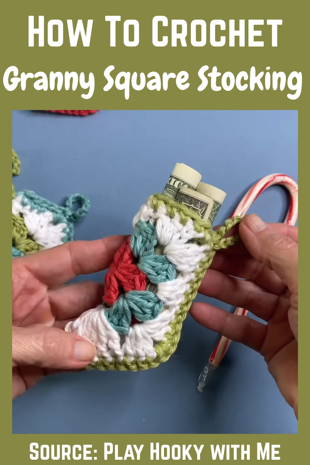 Unique Simple Crochet Granny Square Stocking
