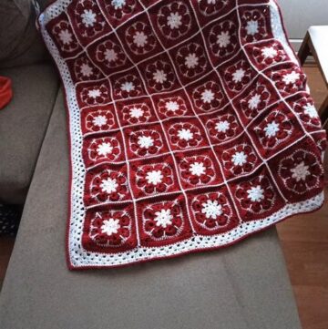 Crochet african flower blanket pattern 6