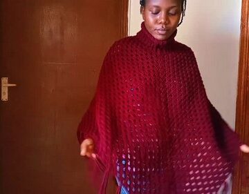 Crochet Turtleneck poncho pattern 5