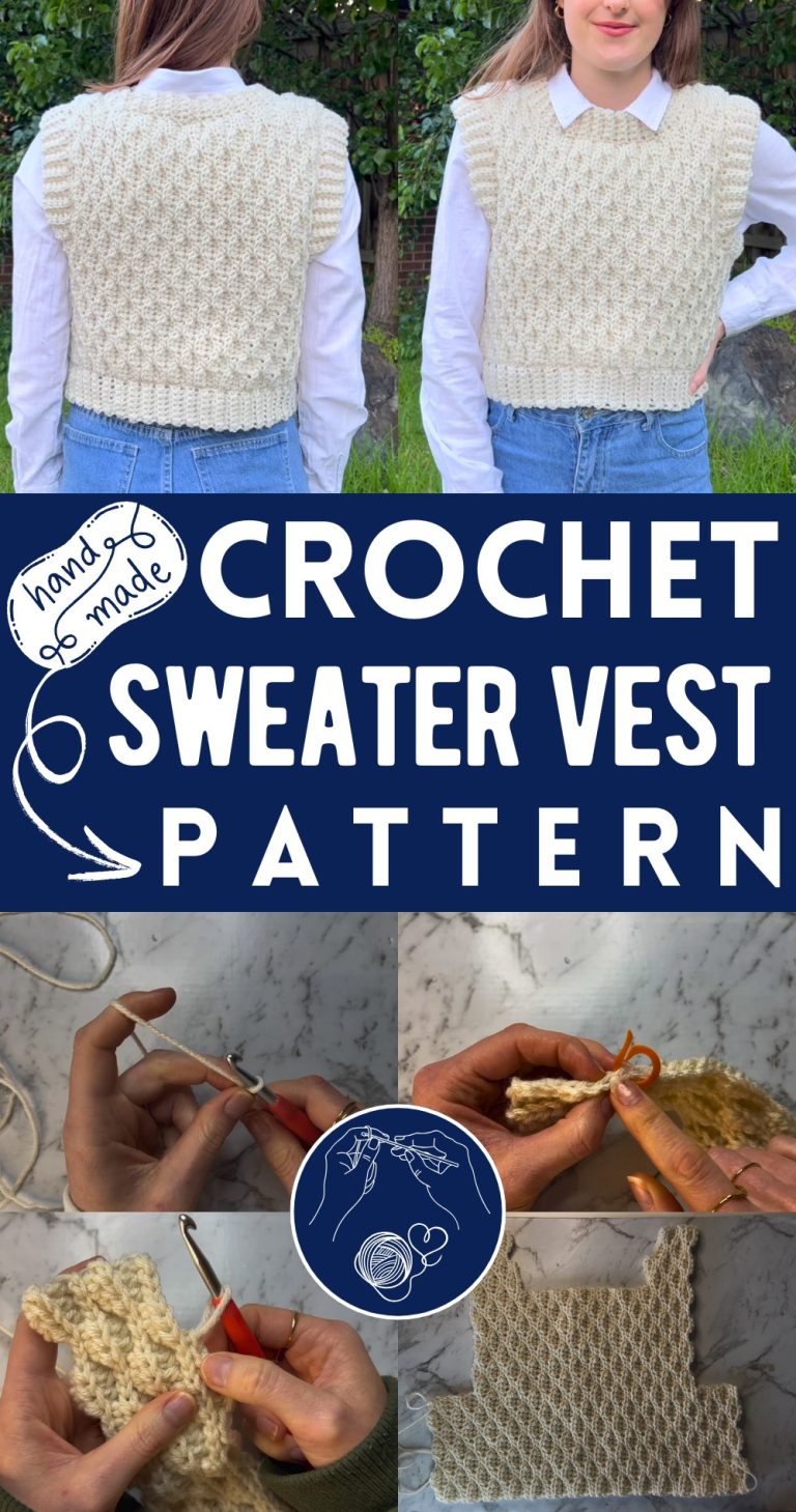 Button Down Cropped Crochet Vest with Scalloped Edge