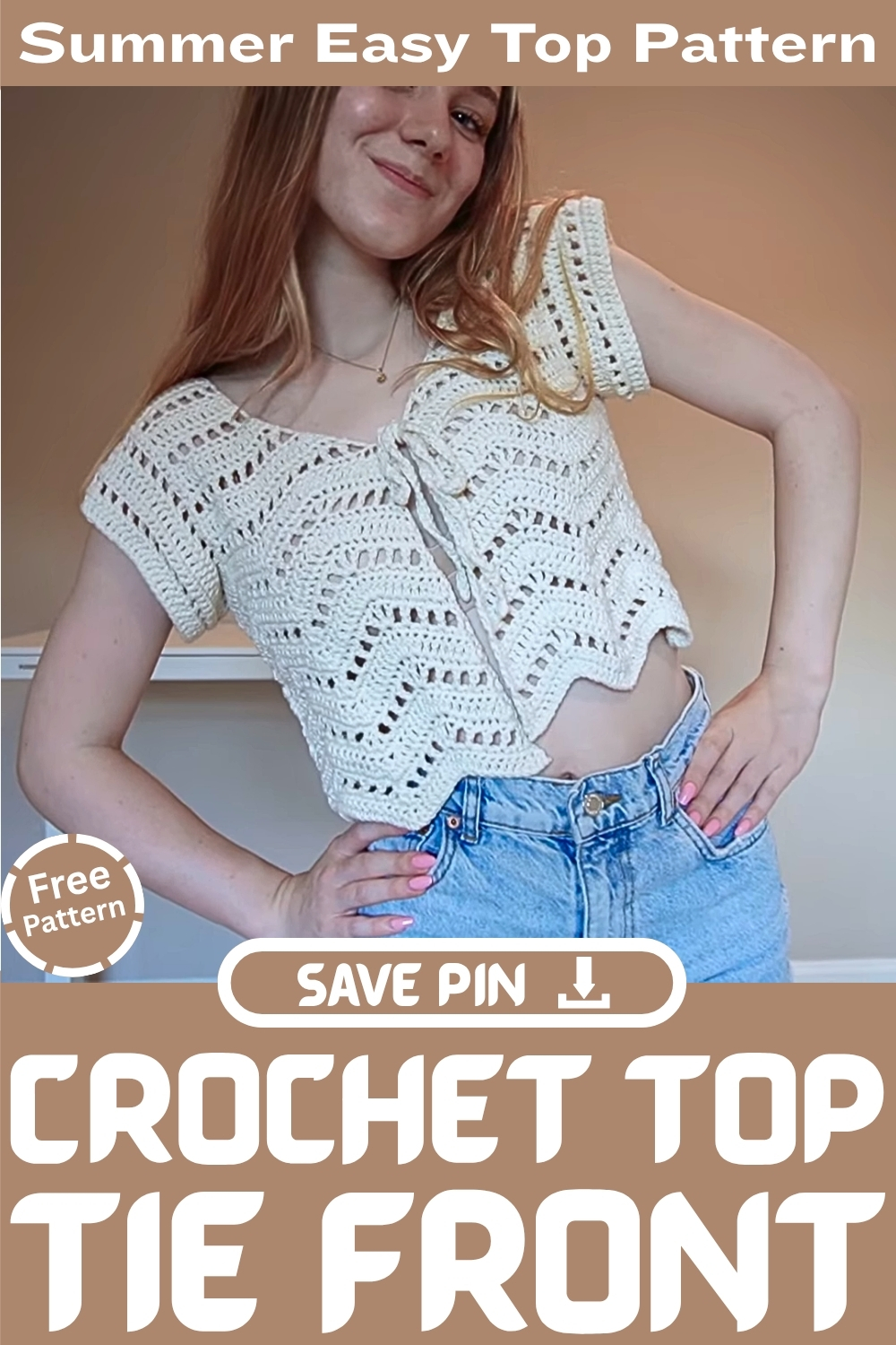 Crochet Top Tie Front Summer Easy Top Patter