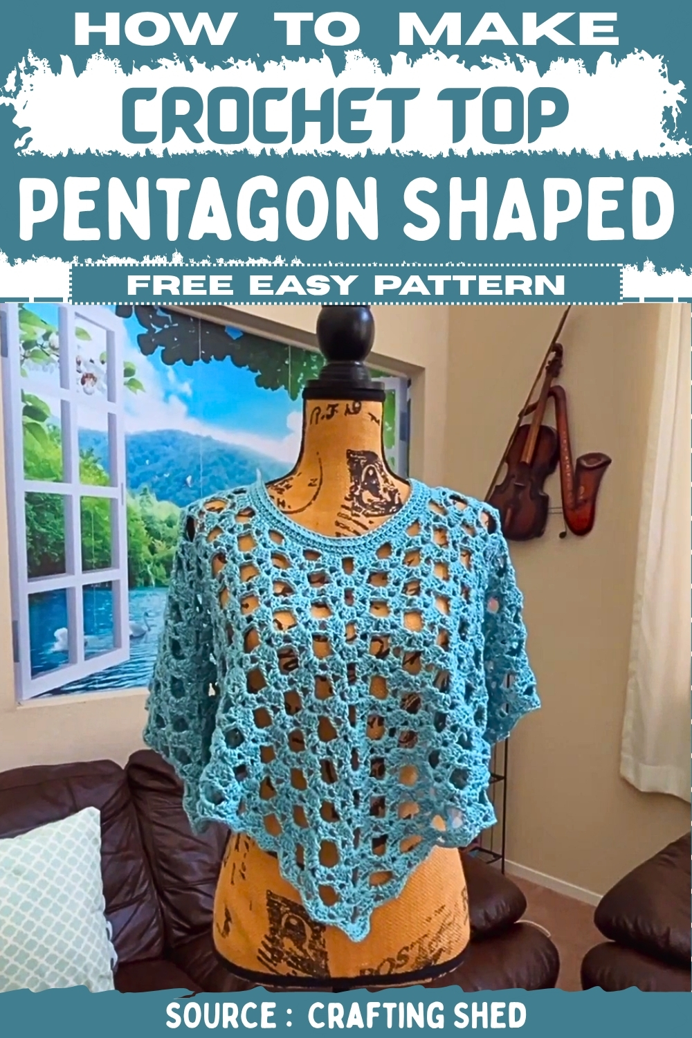 How To Make CROCHET TOP Pentagon SHAPED