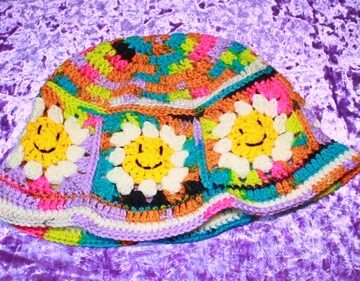 Crochet Happy Face Bucket hat pattern 5
