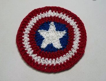 Crochet Captain America Shield Coaster 7