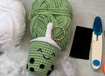 Crochet Milk Tea Keychain pattern 6