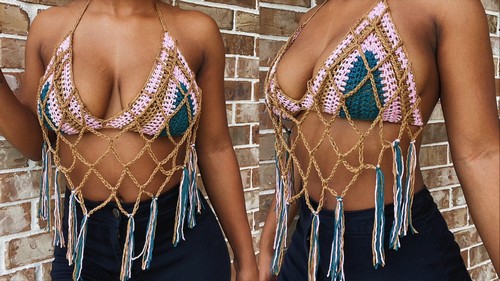 Crochet Mesh Tassel Top Pattern 5