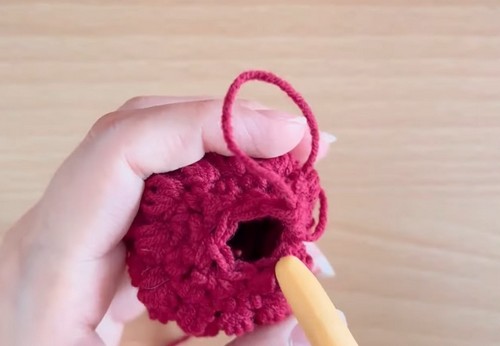 Crochet Strawberry Keychain Pattern 3