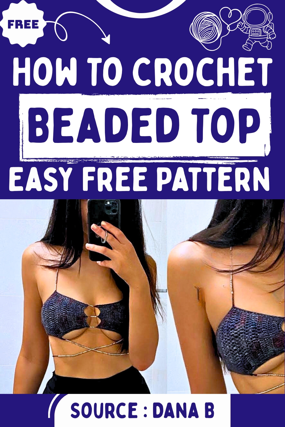 Chrochet Beaded top Easy free pattern