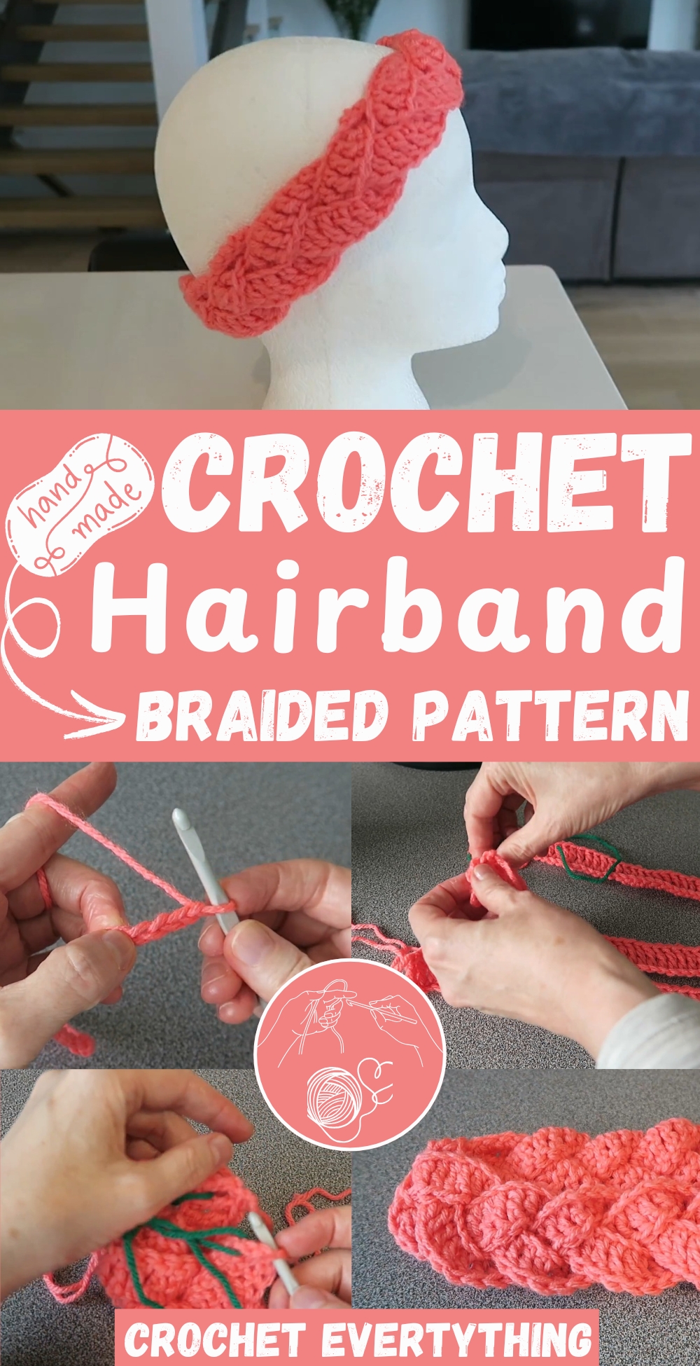 Crochet braided Hairband Tutorial