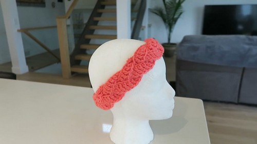Crochet braided Hairband Tutorial 7