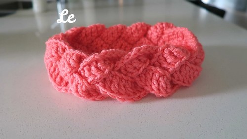 Crochet braided Hairband Tutorial 6