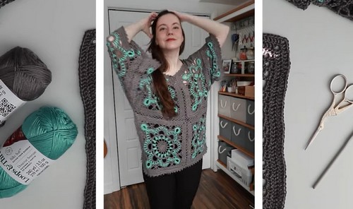Easy Crochet Square Lace Top pattern 5