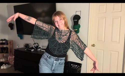 Easy Crochet Spiderweb Top pattern 5
