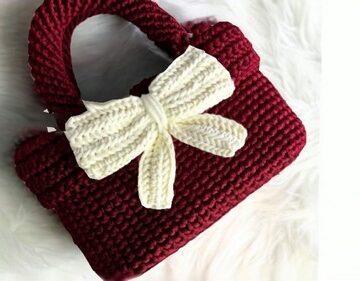 Easy Crochet Tote Bag With Bow pattern 5