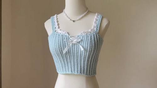 Easy Crochet Ribbon Top pattern 5