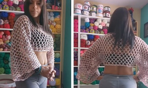 Easy Crochet Square Lace Top pattern 5