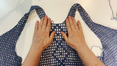 Easy Crochet Mesh Vest pattern 4