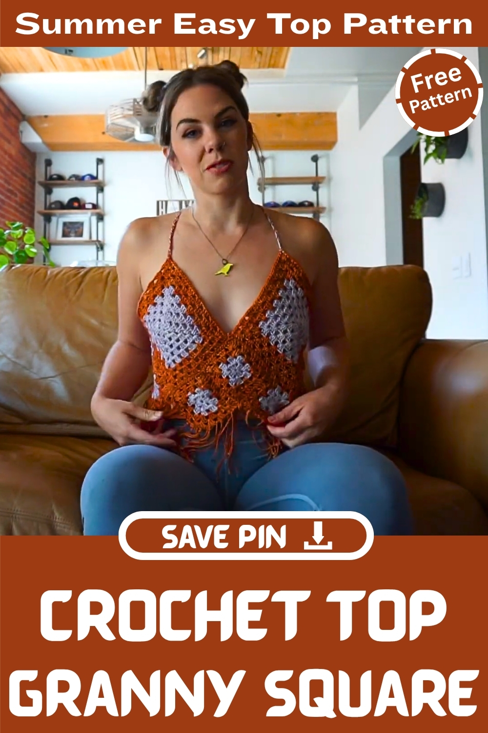 Crochet Top Granny Square Summer Easy Top Pattern