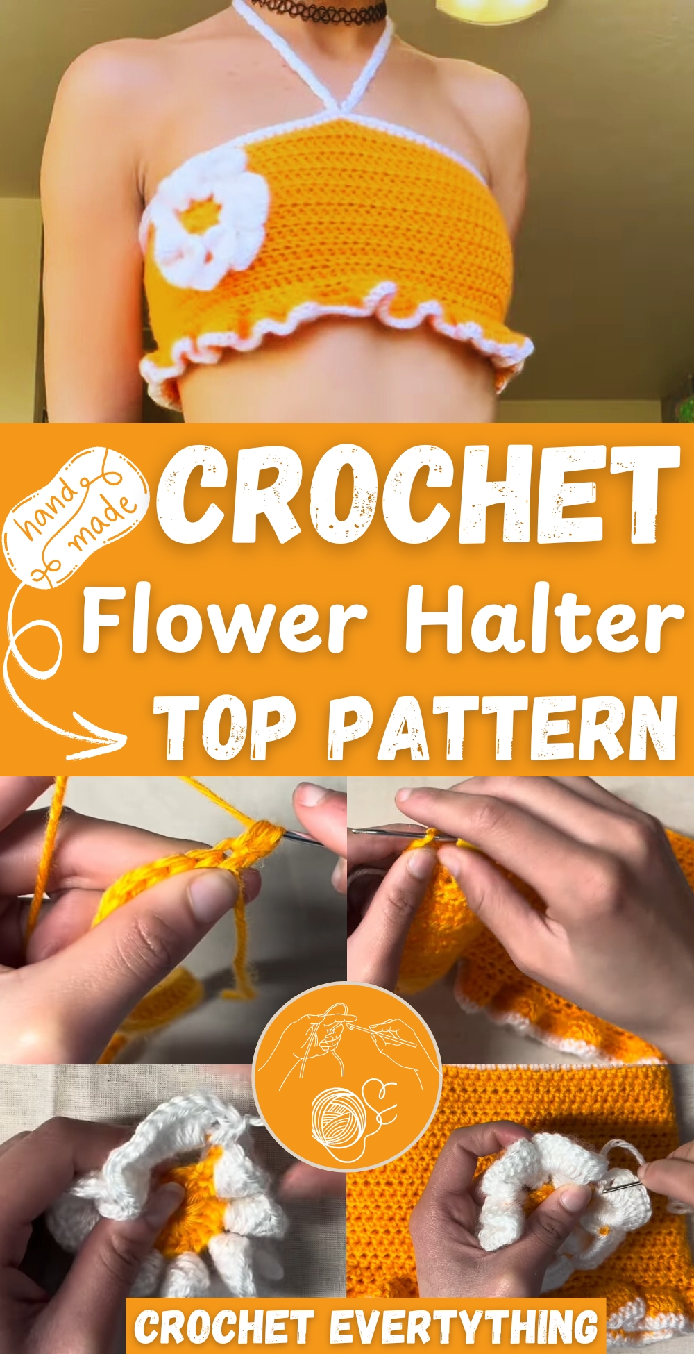 Easy Crochet Flower Halter Top pattern