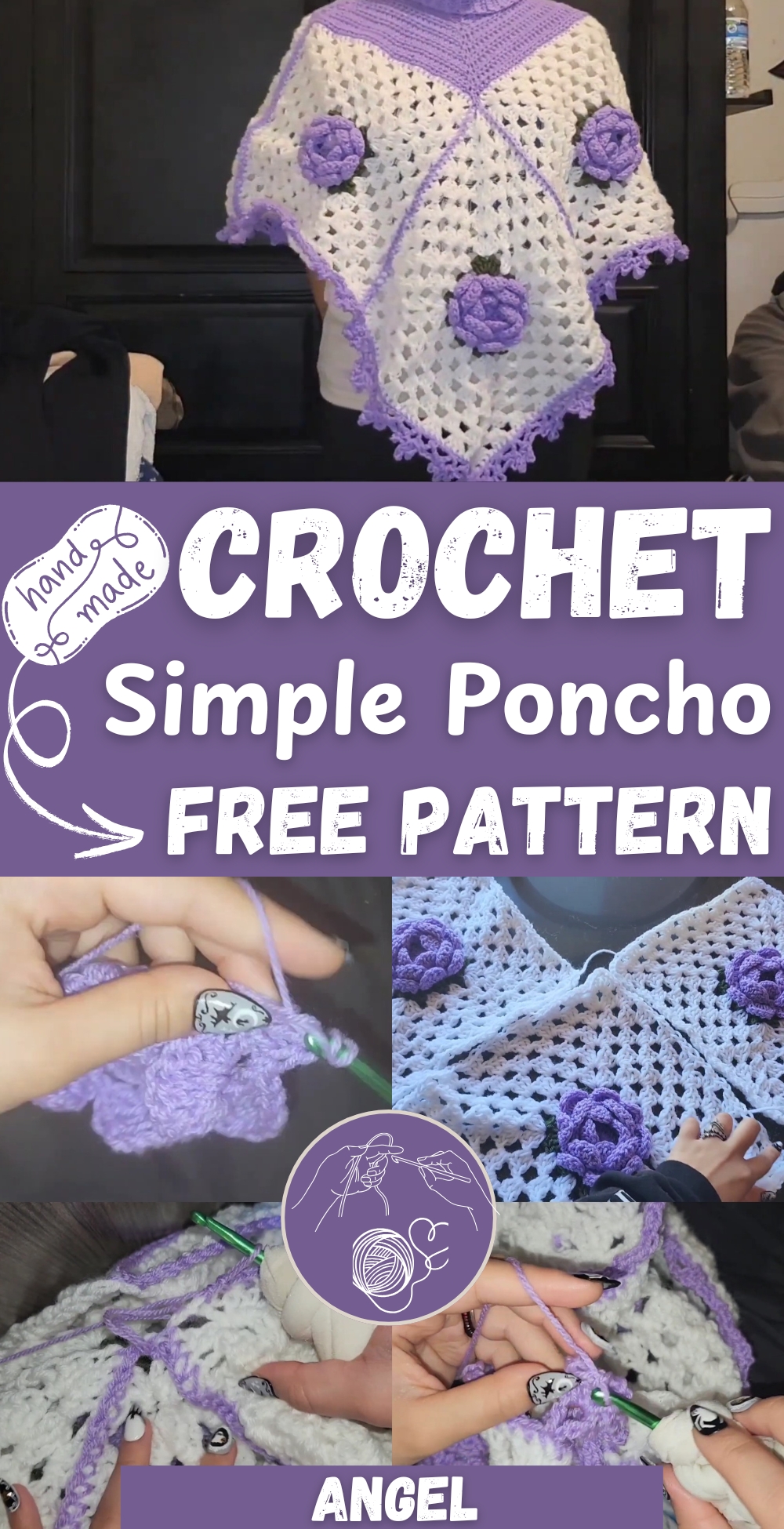 Easy Crochet Simple Poncho pattern