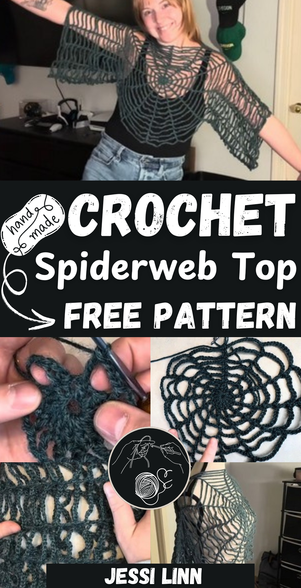 Easy Crochet Spiderweb Top pattern