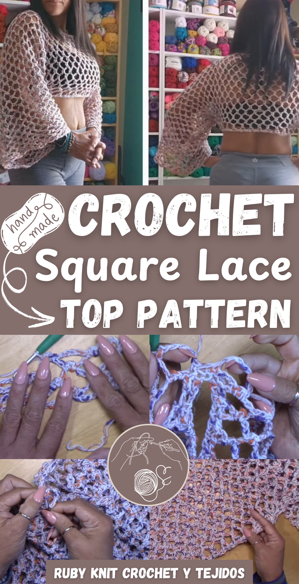 Easy Crochet Square Lace Top pattern