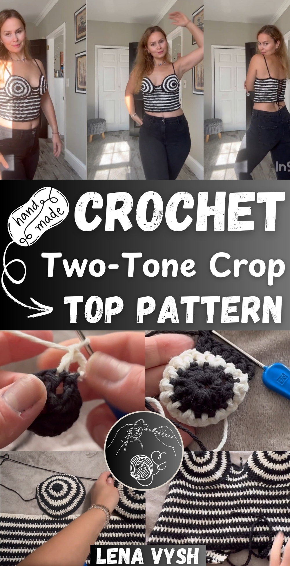 Easy Crochet Two-Tone Crop Top pattern