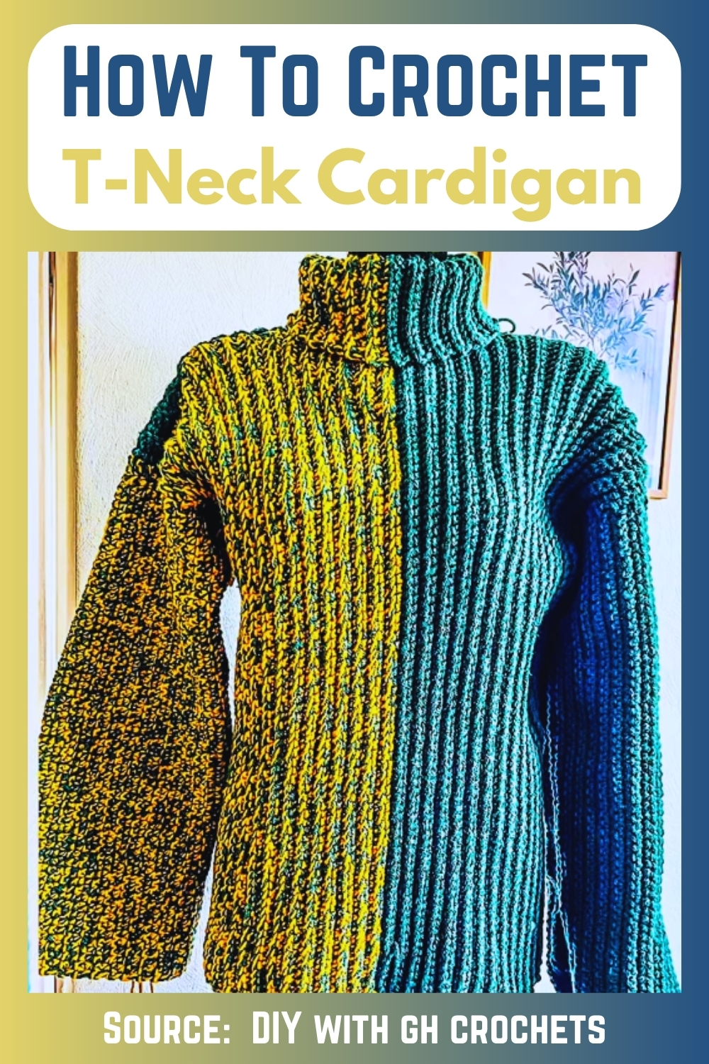How To Crochet T-Neck Cardigan