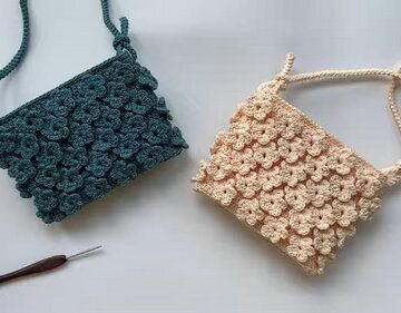 Easy Crochet 3D Flower Bag pattern 5