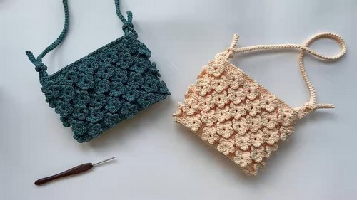 Easy Crochet 3D Flower Bag pattern 5