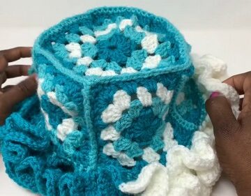 Easy Crochet Granny Square Bucket Hat pattern 5