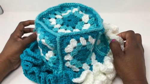Easy Crochet Granny Square Bucket Hat pattern 5