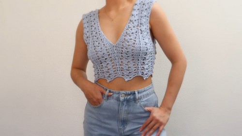 Easy Crochet Lace Top pattern 5