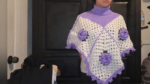 Easy Crochet Simple Poncho pattern 5