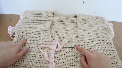 Easy Crochet Tie Cardigan pattern 4