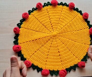 Easy Crochet Flower Blanket pattern 5