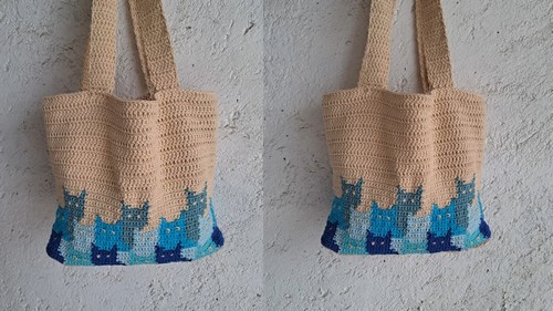Easy Crochet Pixel Tote Bag pattern 5