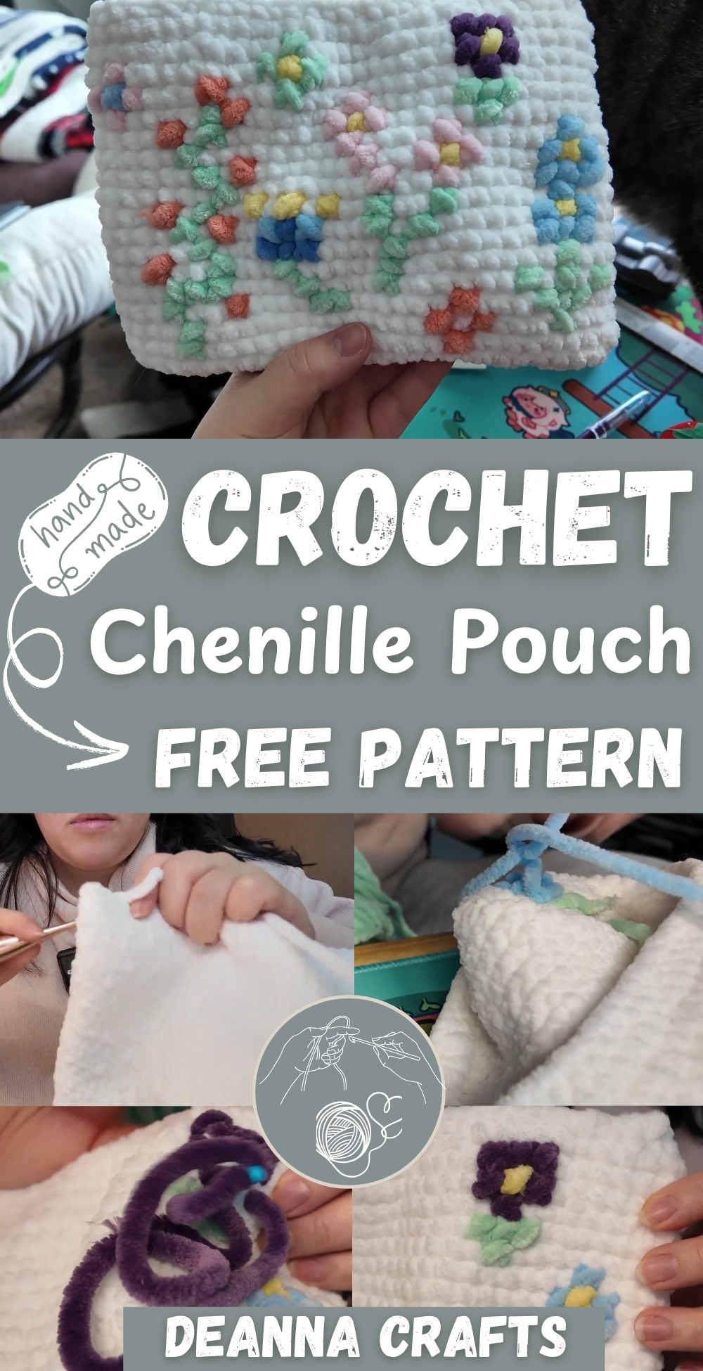 Crochet Chenille Pouch