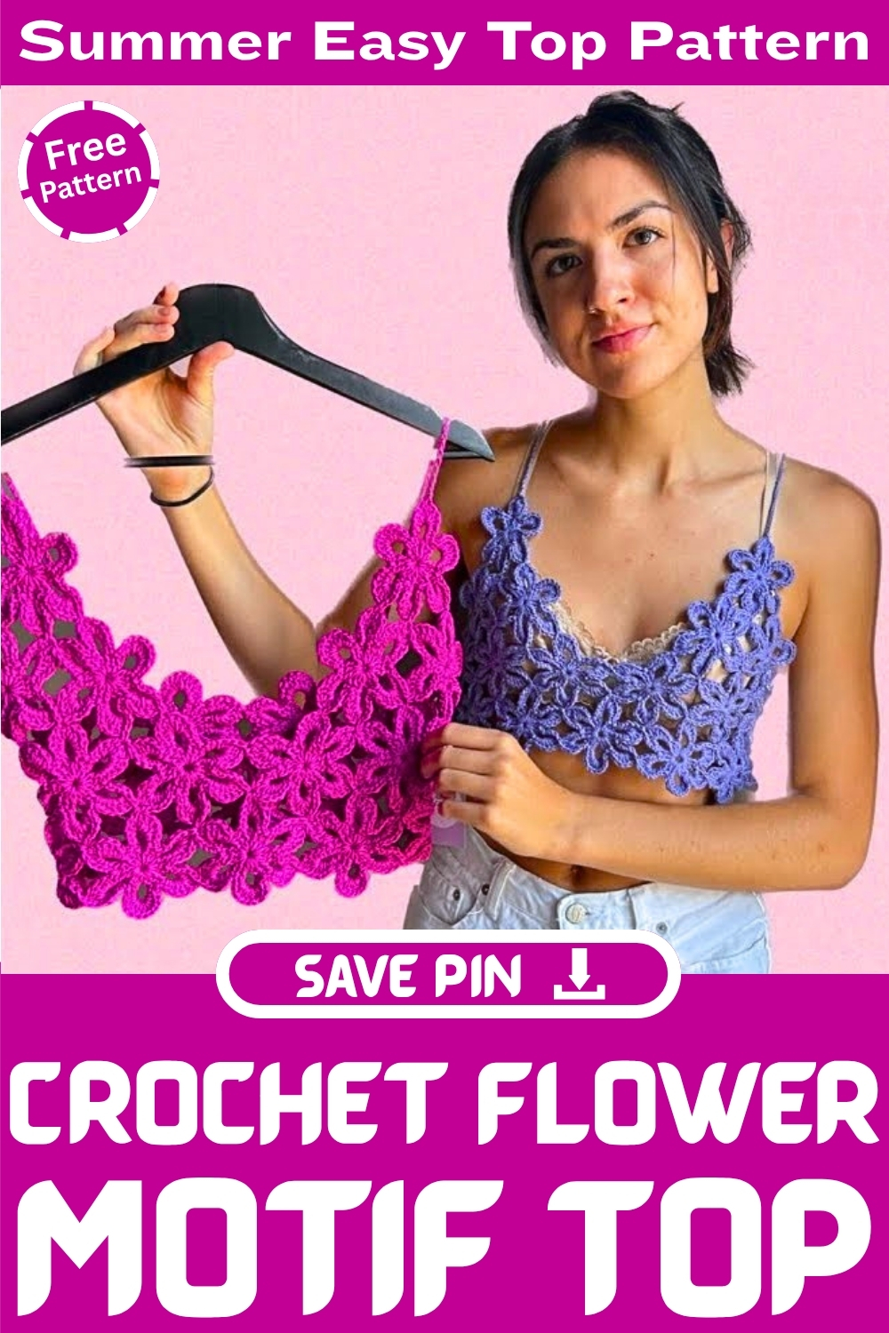 Crochet Flower Motif Top Summer Easy Top Patter