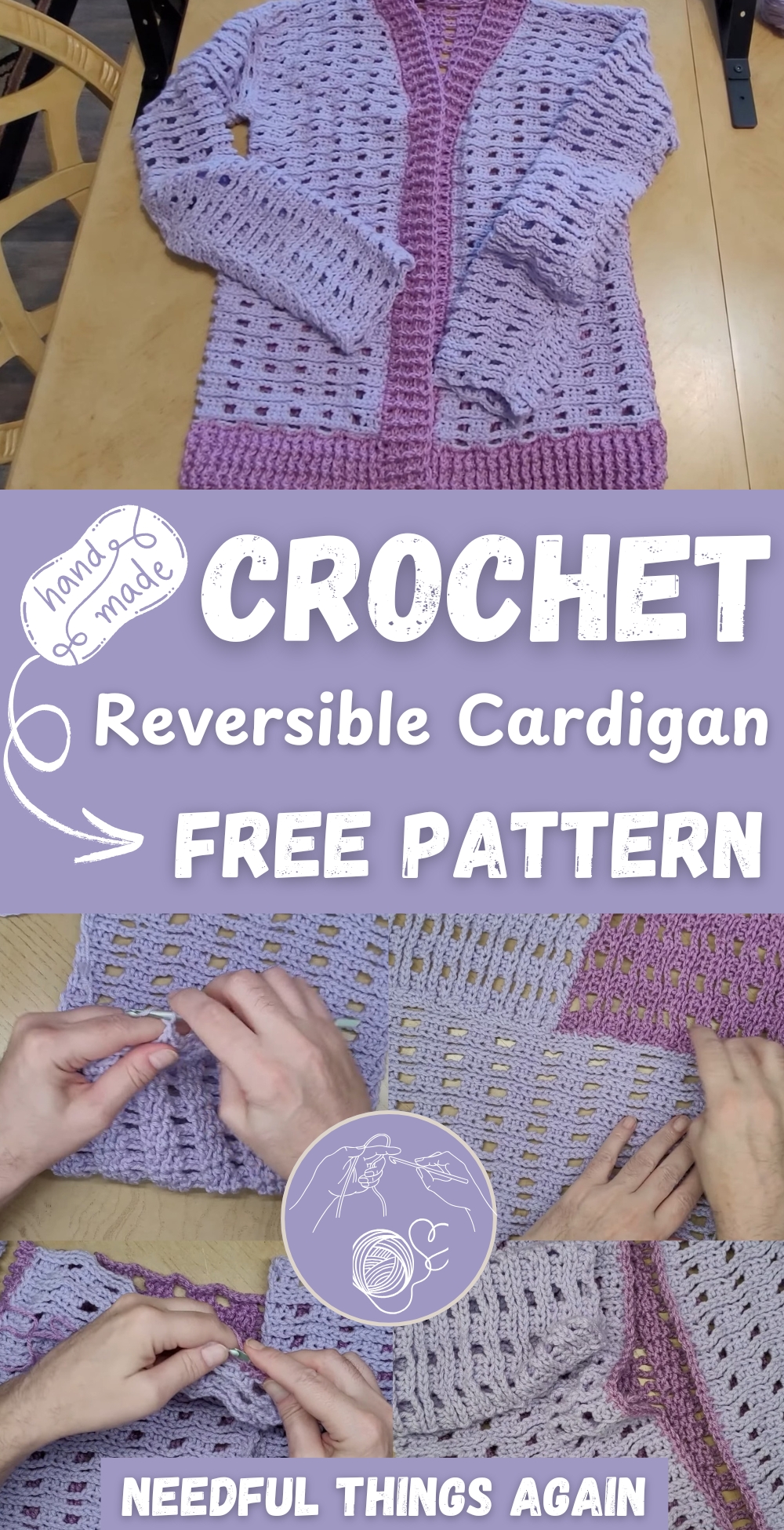 Crochet Reversible Cardigan