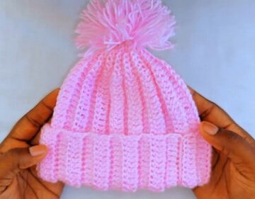 Crochet Ribbed Baby Hat 5