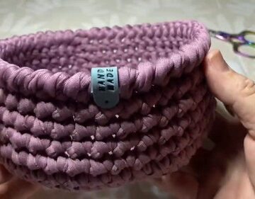 Crochet Plum Purple Basket 5