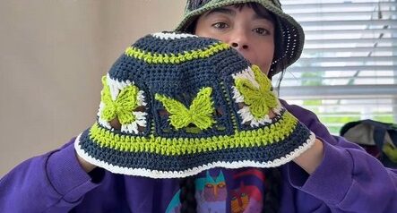 Crochet Butterfly Bucket Hat 5