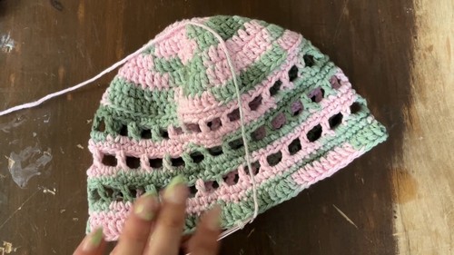 Crochet Mesh Bucket Hat 3