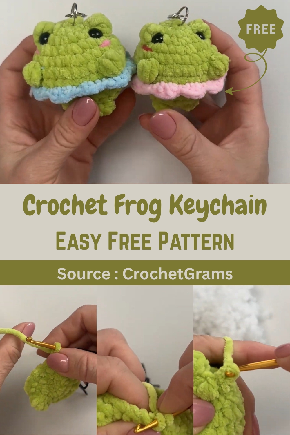 Crochet Frog Keychain